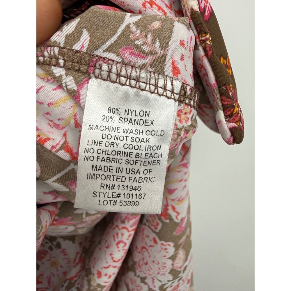 Jude Connally Dress Womens Medium Brown Pink Floral Sleeveless V-Neck Shift - Picture 5 of 9